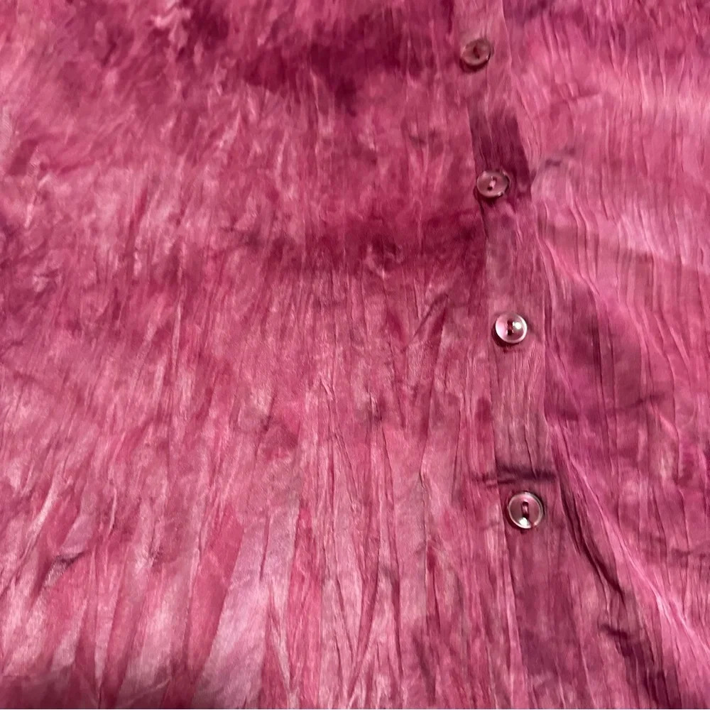 Y2k Rave Pink tie dye button up shirt size large made in the USA - Picture 4 of 12
